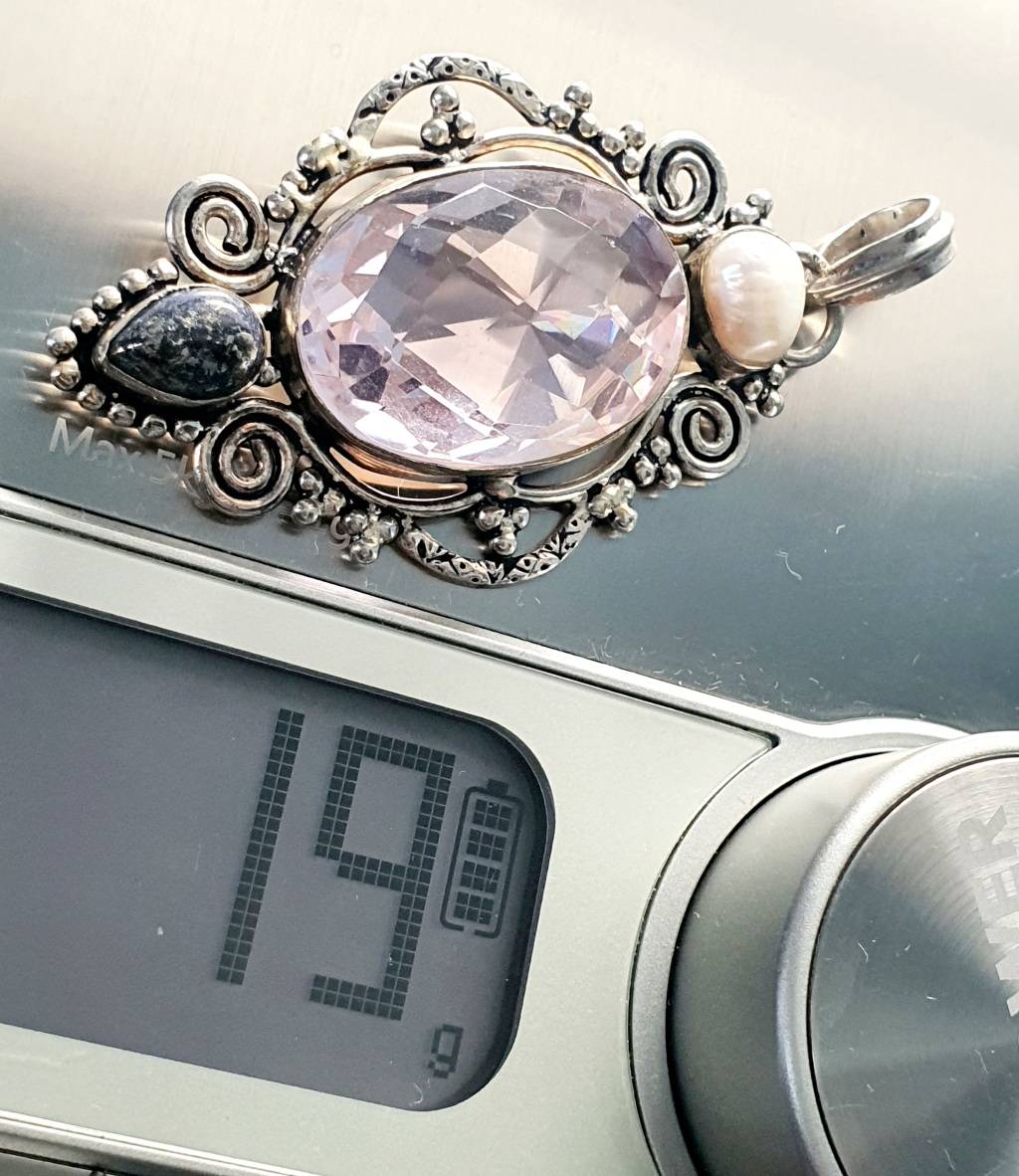 Necklaces & Pendants 925 SILVER LARGE PENDANT ART DECO DESIGN