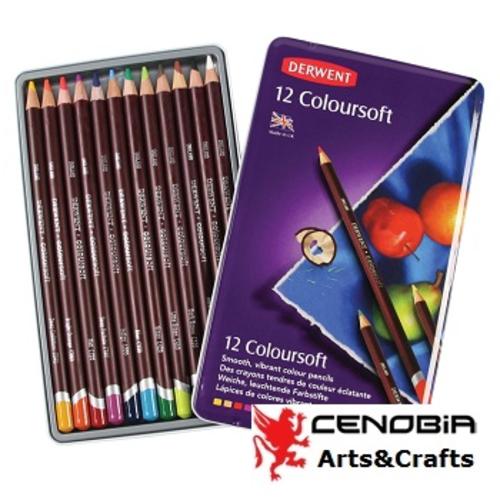 Derwent Colorsoft Pencils, 4mm Core, Metal Tin, 12 Count (0701026) 