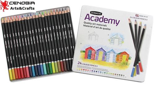 Derwent Academy Watercolour Pencils High-quality Pigments Assorted  [Tin of 24] (2301942)