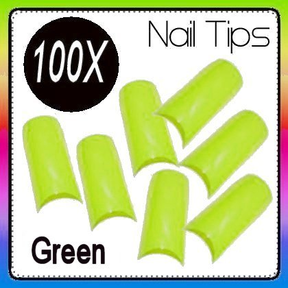 lime green nail tips