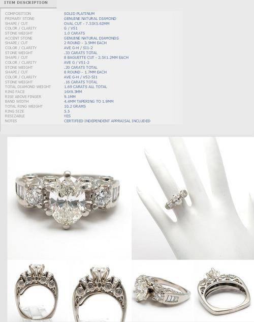 Other Engagement & Wedding PURE PLATINUM LADIES 1.69tcw DIAMOND