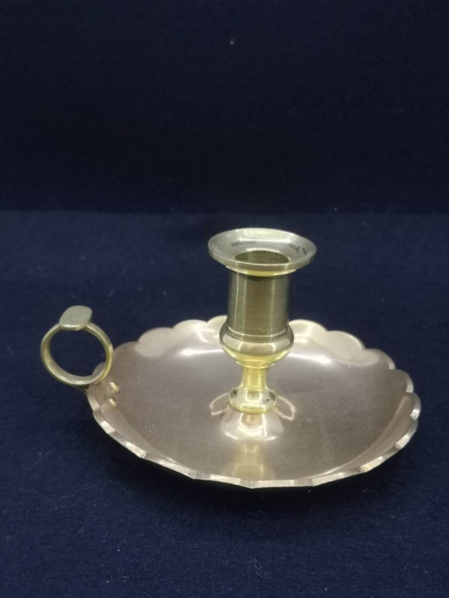 Candlesticks & Candle Snuffers Solid antique brass candle holder