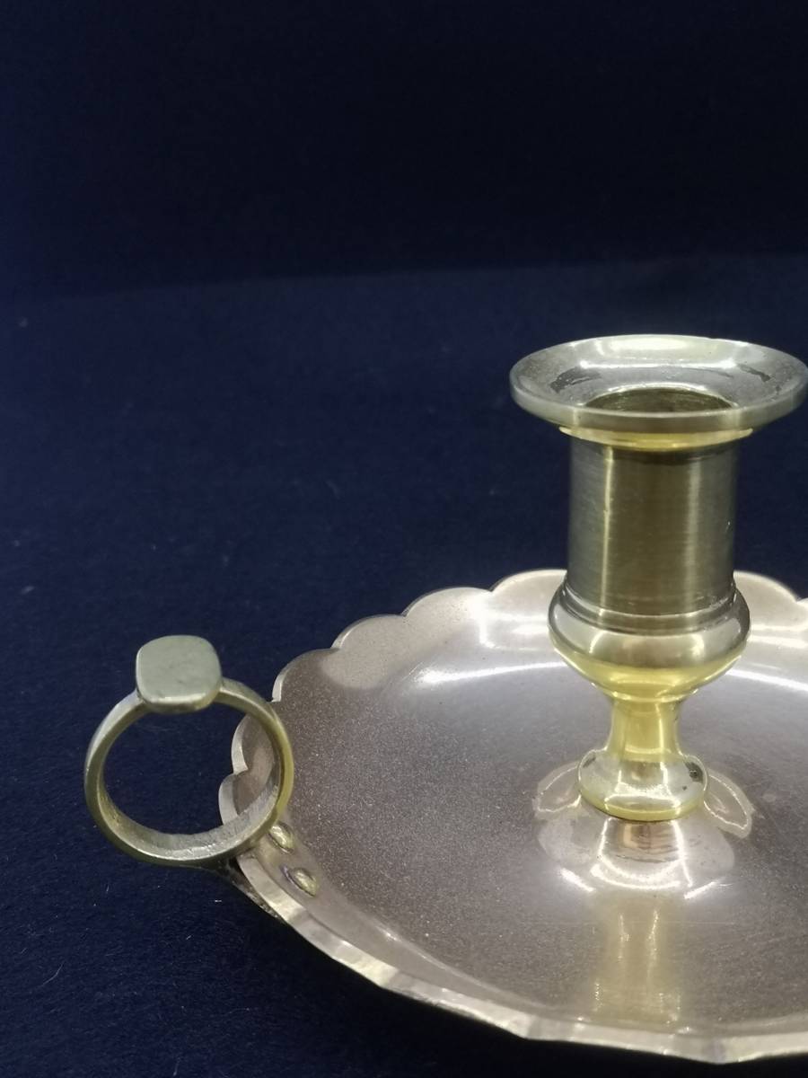 Candlesticks & Candle Snuffers Solid antique brass candle holder