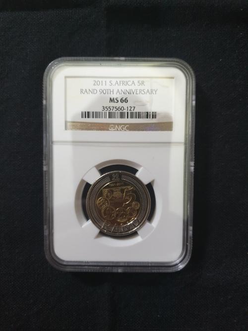 2008 Birthday R5 - 2011 SARB 90th Anniversary R5 Coin NGC Graded MS66 ...