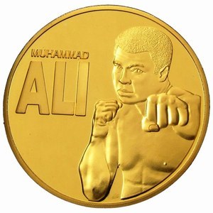 MUHAMMAD ALI 24CT GOLD PLATED COIN