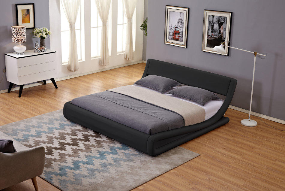 Beds - Hazlo Gabriela Modern Curve Style Faux Leather Bed Base was sold ...