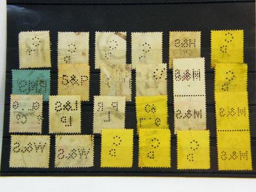 Early British stamps with advertising perforations - as per photo