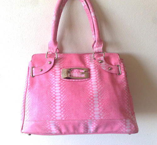 Handbags & Bags - GUESS Handbag - Pink Embossed Large Luxurious Bag was ...