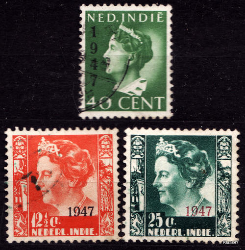 Netherlands & Colonies - NEDERLAND-INDIE - 1947 : 3 USED POSTAGE STAMPS ...