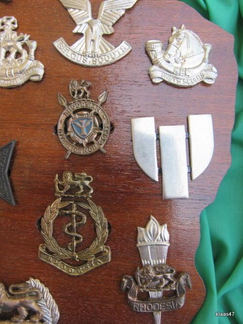 International Badges & Insignia - 20 RHODESIAN BADGES : MOUNTED ON A ...