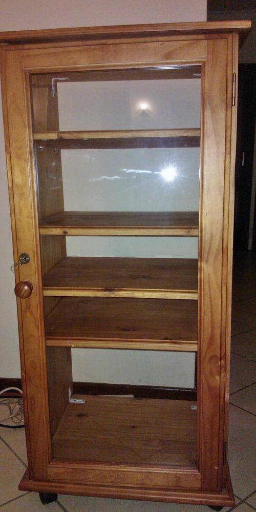 HiFi Stand Pine with 4 Shelves and Glass door was sold for R300.00 on 24 Apr at 08