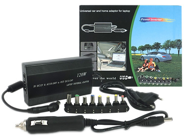 120W CAR AND HOME UNIVERSAL LAPTOP ADAPTOR +extra adapter