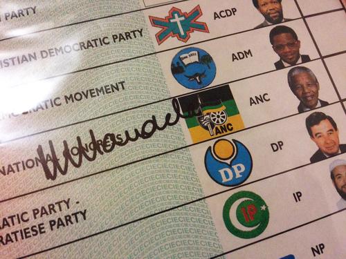 Mandela signed signature Aotograph ballot voting form