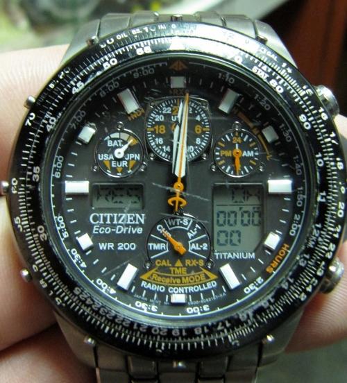 Stop Watches - CITIZEN Eco-Drive SkyHawk WR200 Titanium mens sports ...