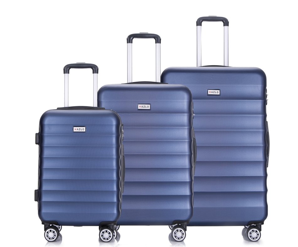 Luggage Sets - Hazlo 3 Piece Trolley ABS Hard Luggage Bag Set (Small ...