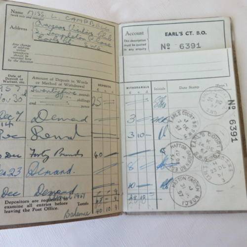 Other Antiques & Collectables OLD POST OFFICE SAVINGS BANK ACCOUNT