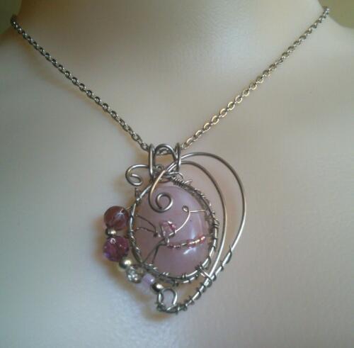 moonstone and rose quartz pendant moonstone and rose quartz pendant