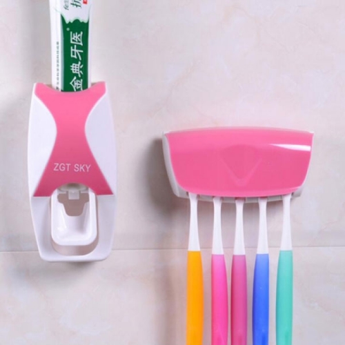 Toothpaste Dispenser Squeezer Toothbrush Holder Set