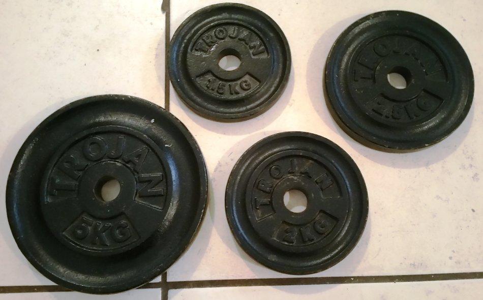 Dumbbells - Trojan Dumbbell Bars, Barbell And Weight Plates Set Was 