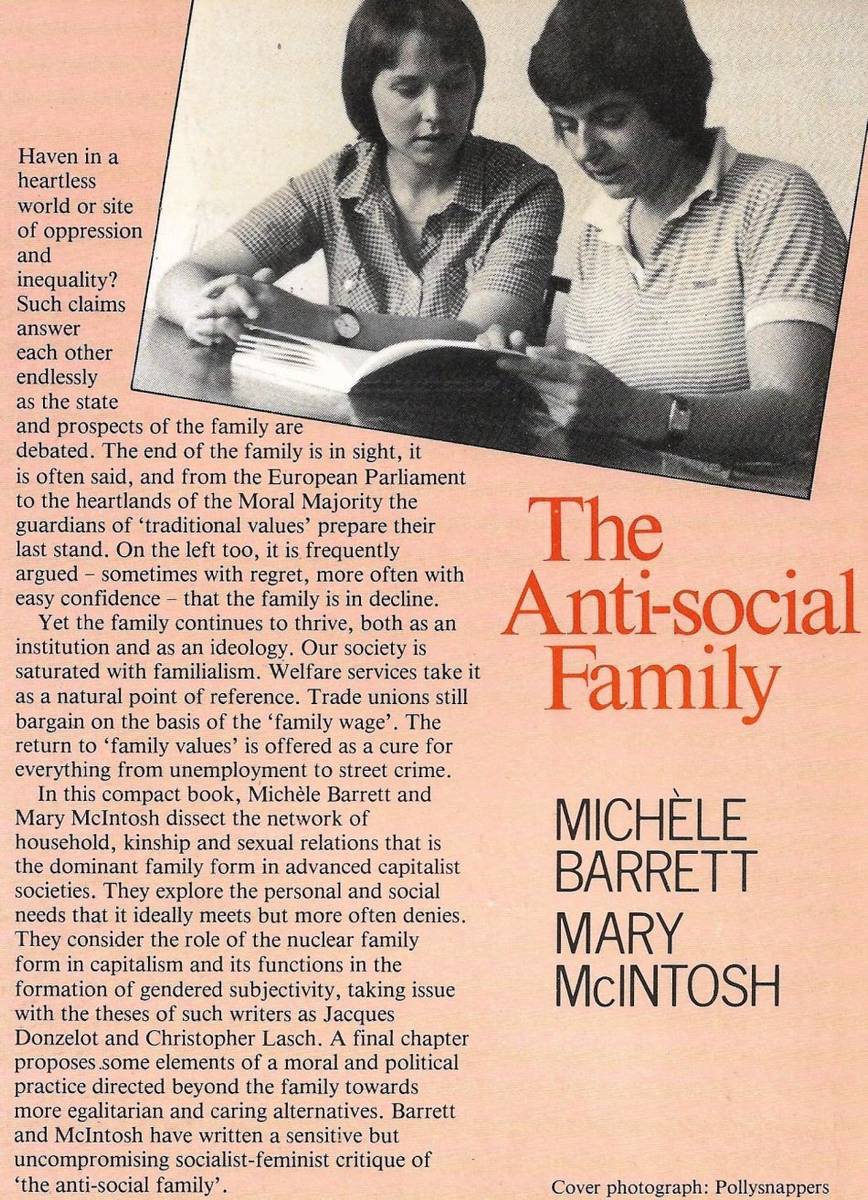 Sociology THE ANTISOCIAL FAMILY [PAPERBACK] MICHELE BARRETT and