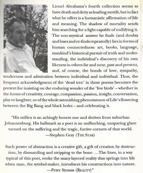 Poetry A DEAD TREE FULL OF LIVE BIRDS [PAPERBACK] LIONEL ABRAHAMS
