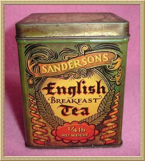 Tin - Vintage Sandersons English Breakfast Tea Tin - 1/4lb from Blisful ...