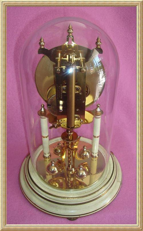 Mantel Clocks GERMAN BLACK FOREST KUNDO 400 day CRYSTAL DOME CLOCK