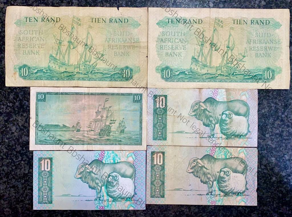 G Rissik - SET OF R10 NOTES ALL GOVERNORS FROM 1961 - 1990 (1 BID TAKES ...