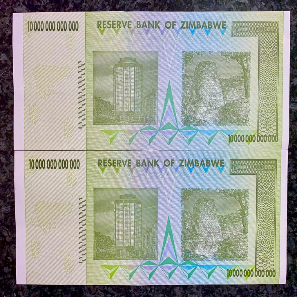 Africa - ZIMBABWE AA 10 TRILLION DOLLARS IN SEQUENCE AA1892003-004 ...