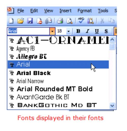 office fonts location