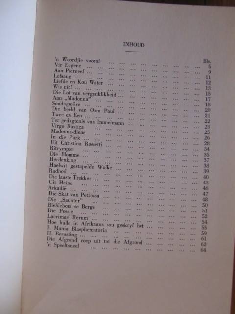 Poetry Toon van den Heever Eugene en ander Gedigte for sale in