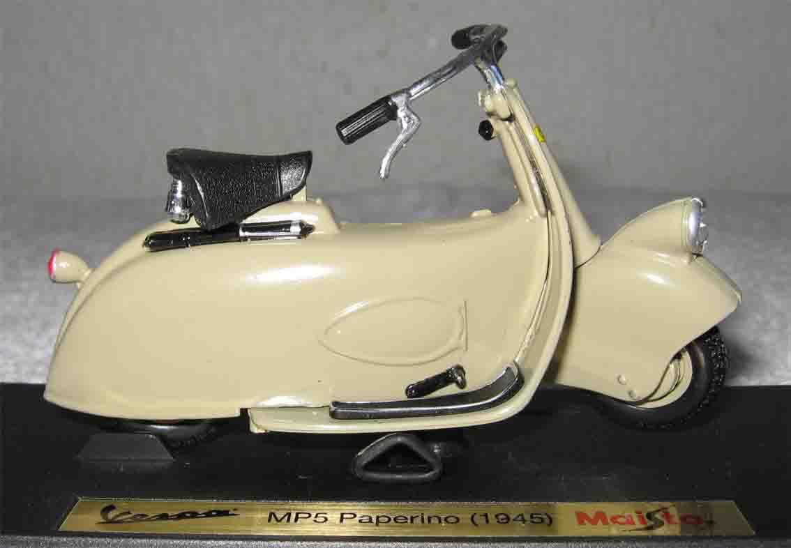 Collectable Cars - SCARCE 1945 VESPA MP5 PAPERINO 1/18 SCALE by MAISTO ...