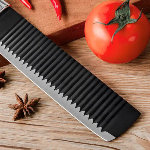 Knives 6 Piece Corrugated Kitchen Daily Sharp Knife Set Black Chef