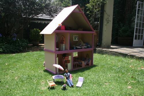 Back of Doll house with furniture