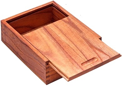 wooden box with sliding lid