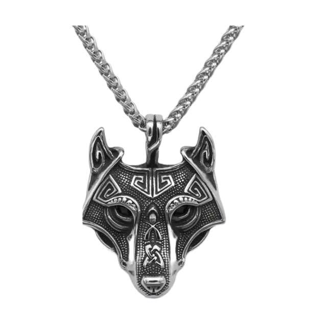 Necklaces - Mens Mythical Fenrir Viking Lone Wolf Stainless Steel ...