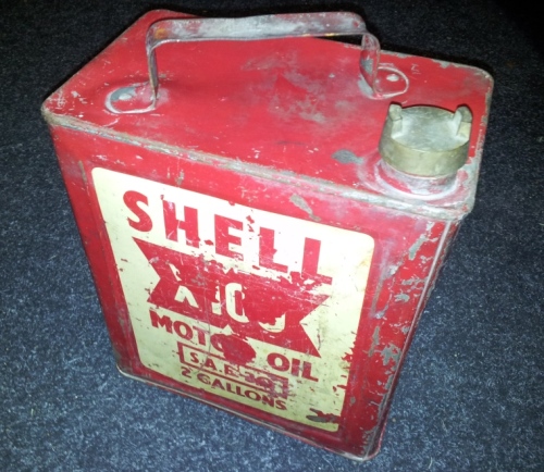 Antique Shell Oil Can