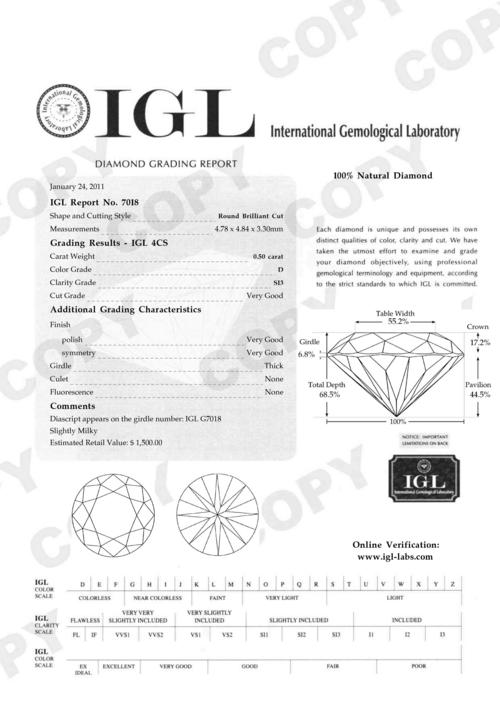 Certified, 0.5ct, D, Si3, 100% Natural, Not clarity enhanced diamond