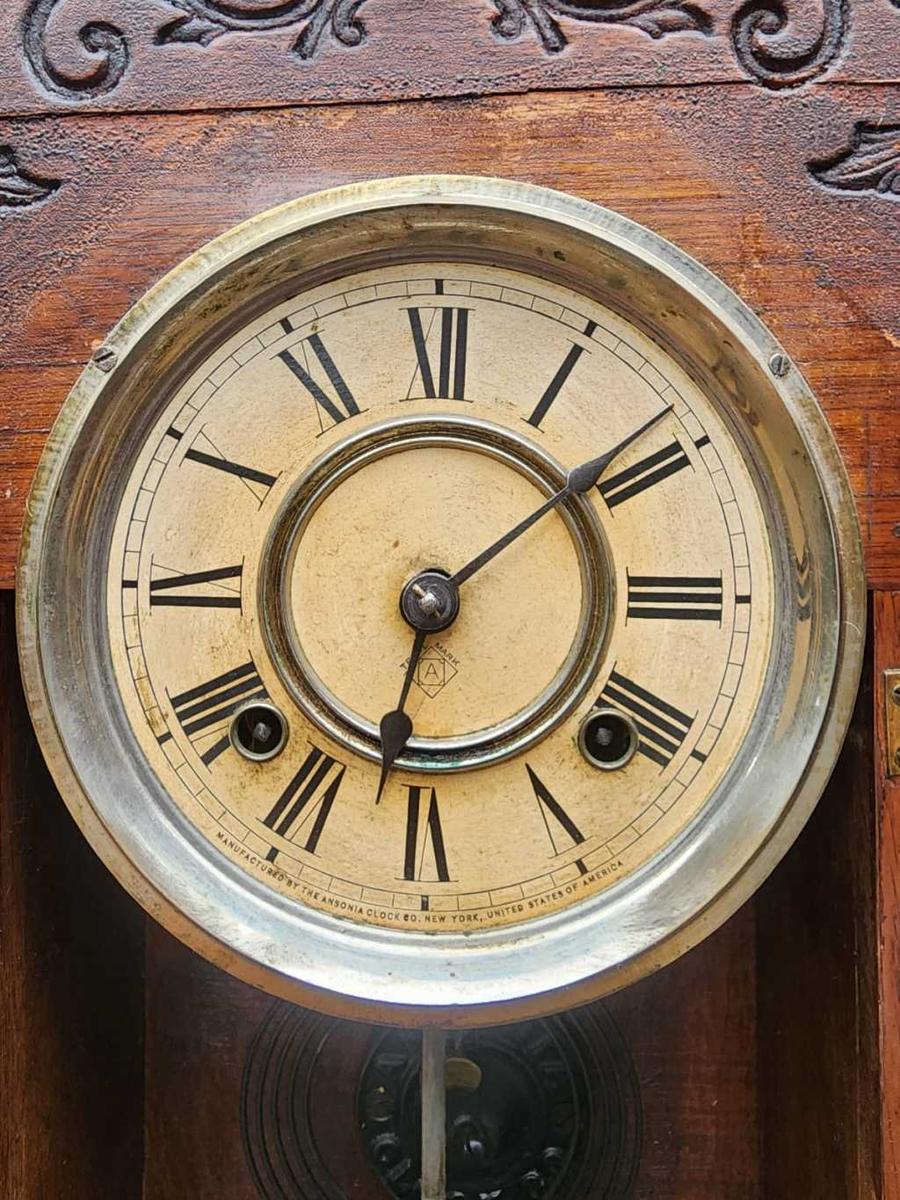 Mantel Clocks - Antique 1901 Ansonia Kirkwood Oak Kitchen or ...