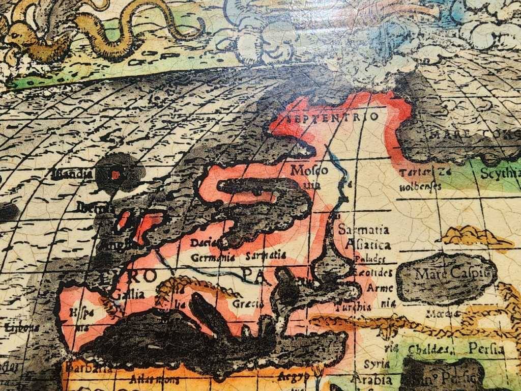 Maps - Spectacular 1532 Map of the World Engraved Print With Original ...