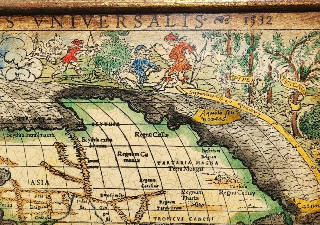 Maps - Spectacular 1532 Map of the World Engraved Print With Original ...
