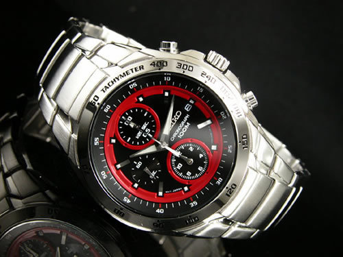 Men's Watches - **AWESOME**Red Hot 2009 SEIKO SPEEDMASTER CHRONOGRAPH ...