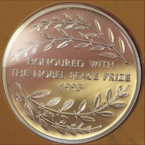 2001_Mandela_Silver_Nobel_Comm_Medal_Mint_Norway_medal_only_rev