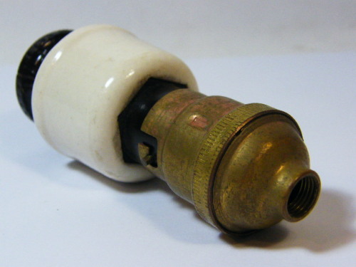 Antique Benjamin porcelain light bulb socket adapter -screw in to bayonet - including Snapit adapter