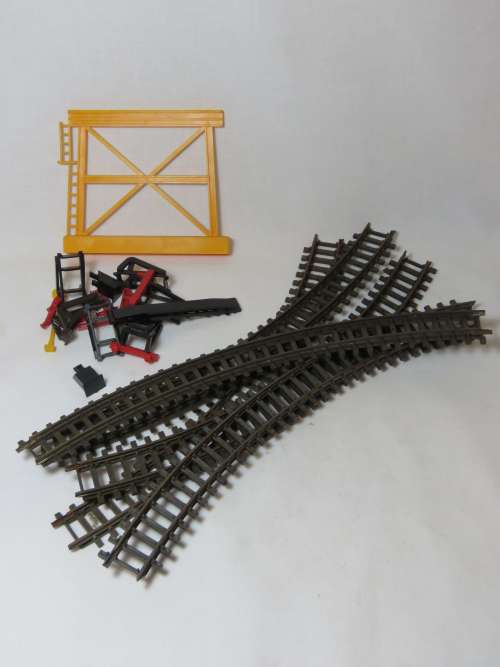Lot of vintage railway tracks and accesories