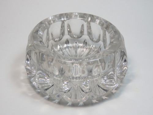 Very thick lead glass dressing table trinket bowl