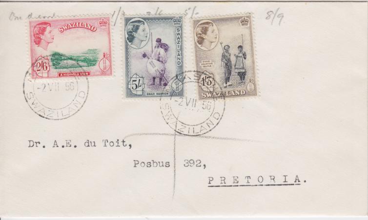 Gibbons 60, 61, 62 on FDC - 2 July 1956 - as per scan
