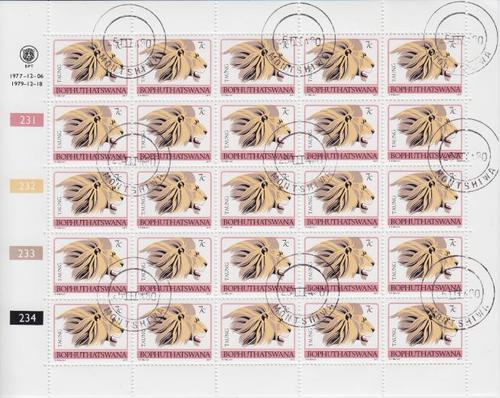 Bophuthatswana - SACC 11 Full Sheets mint & used - Lion - as per scan