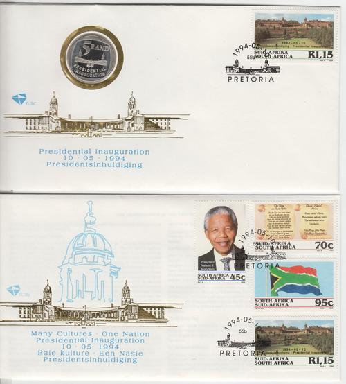 Partial Steps 1994 Presidential Inauguration R5 in FDC 6.3c with FDC 6.2c - as per photo