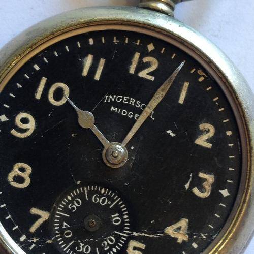 Pocket Watches Vintage Ingersoll midget pocket watch with black dial